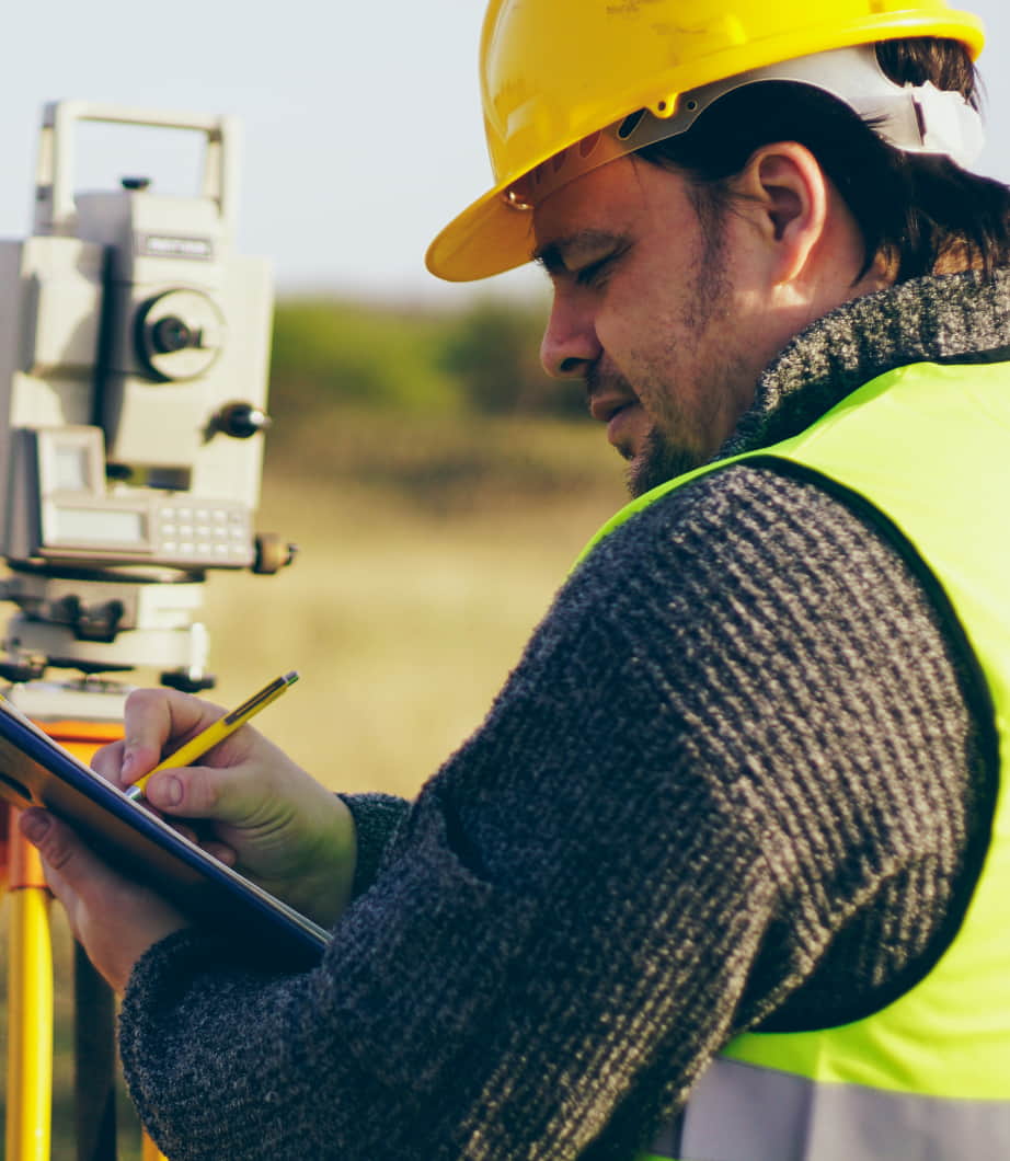 a surveyor working outside