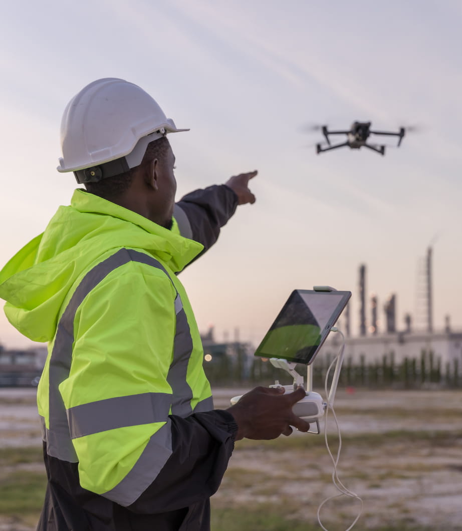 a surveyor working outside