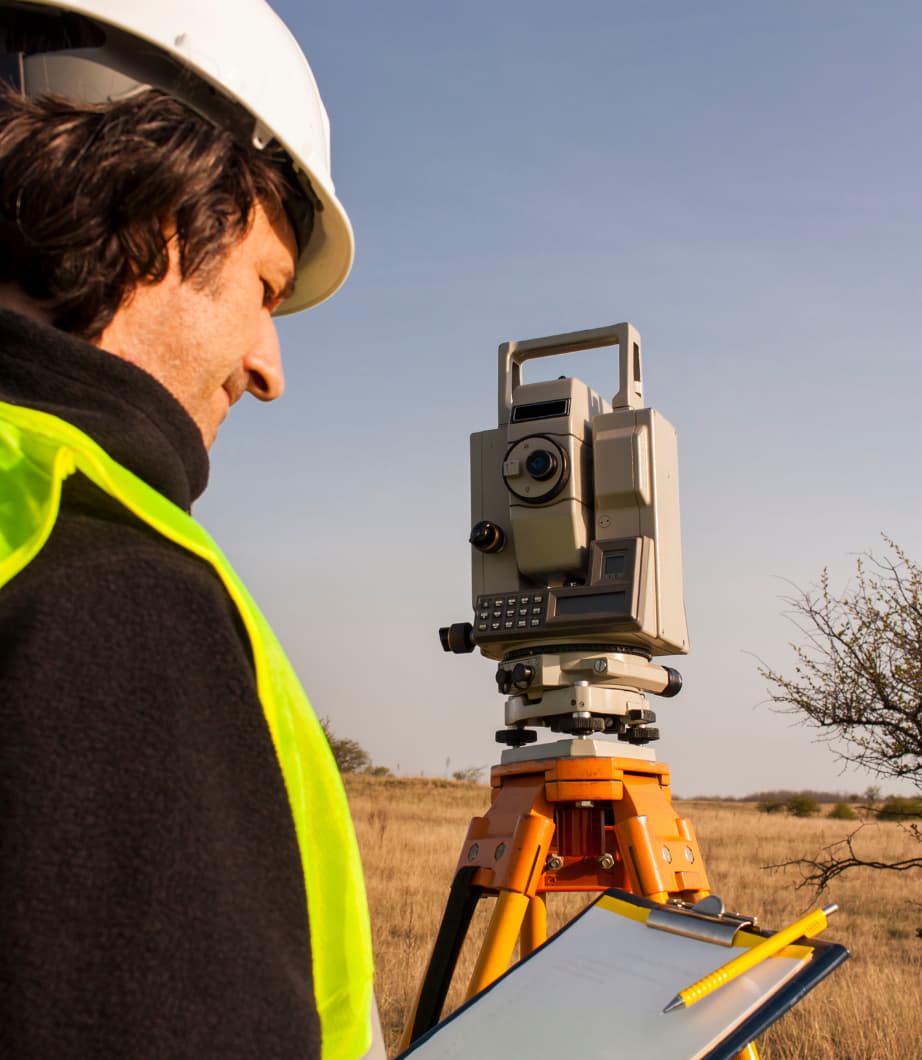 a surveyor working outside