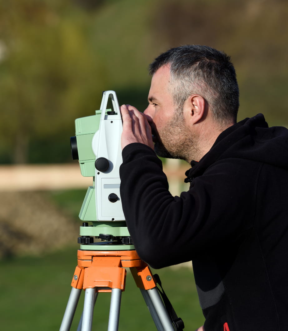 a surveyor working outside