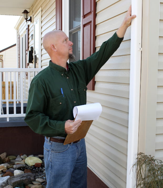 home inspector checking interior