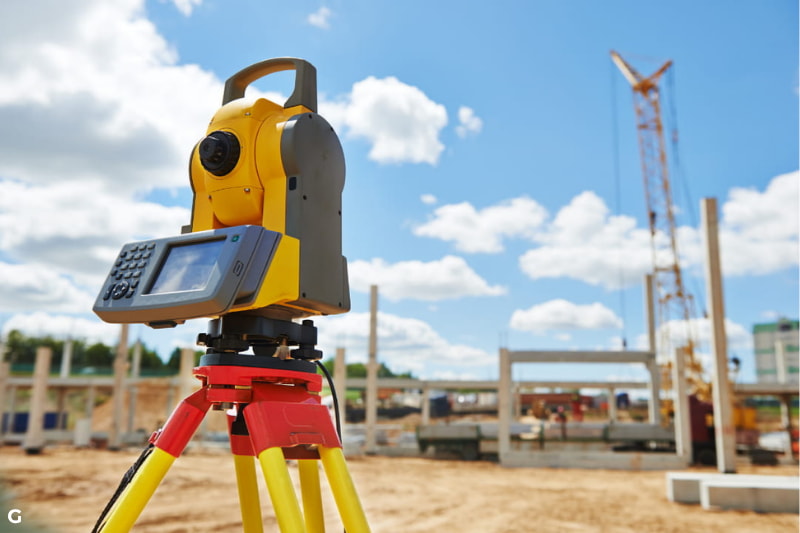 total station construction site