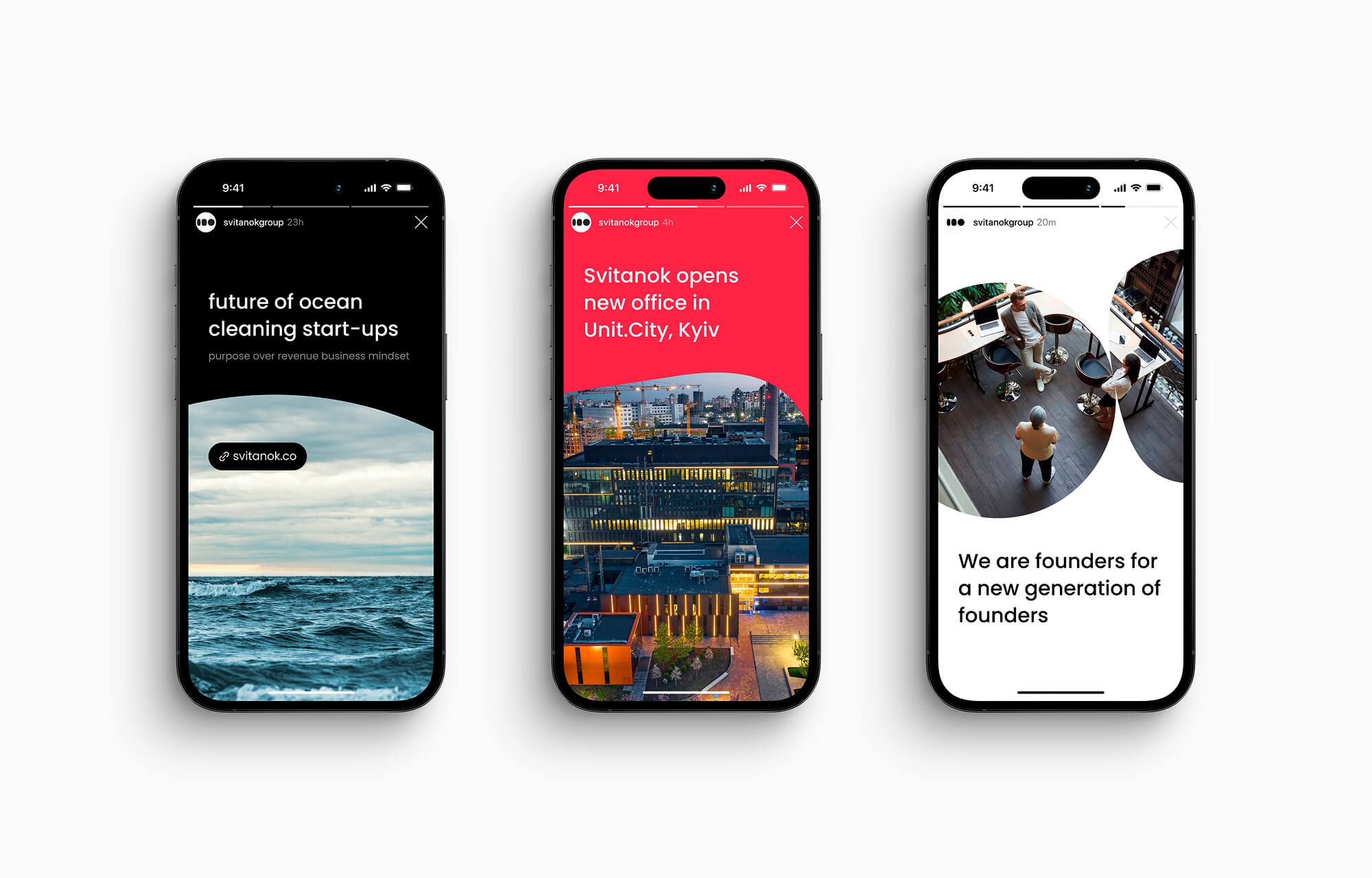 Instagram Stories Branding for Svitanok Venture Group by Human Made