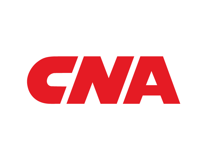 CNA logo in bold red letters on black background.
