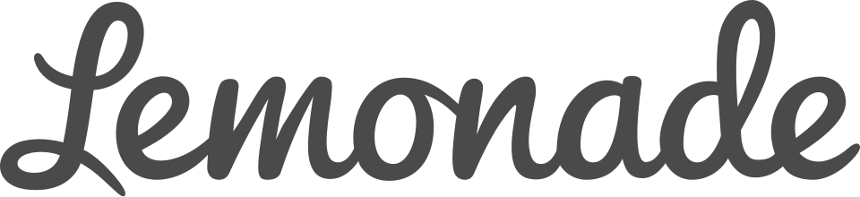 Lemonade word written in a casual cursive script font in dark gray.