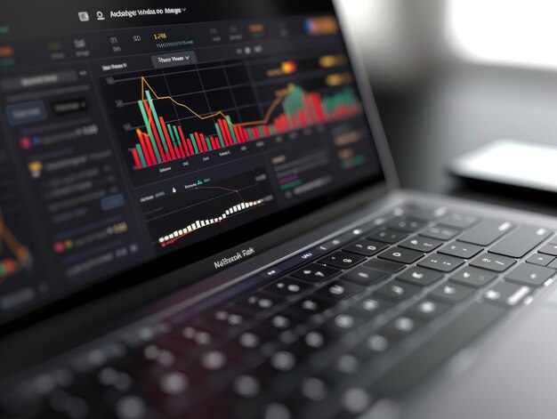 image of hands typing on a laptop with scientific data