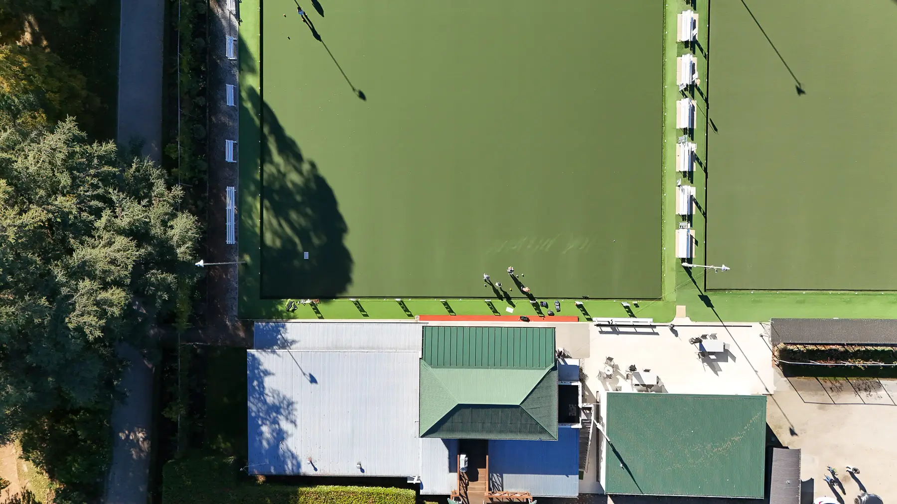 Queenstown bowls green drone shot