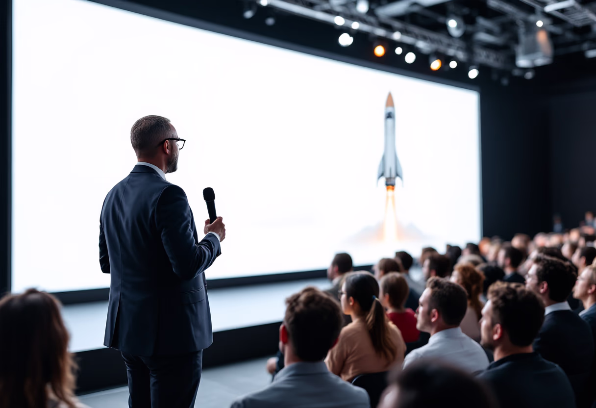 image of a tech conference (for a space tech)