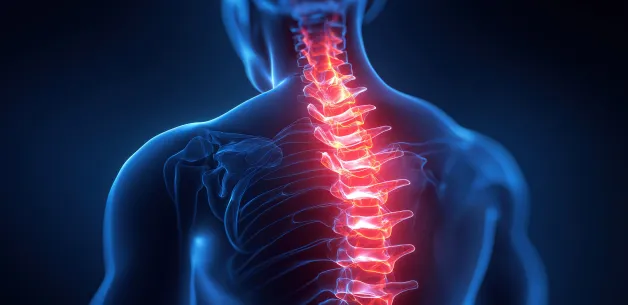 Photo highlighting back area pain