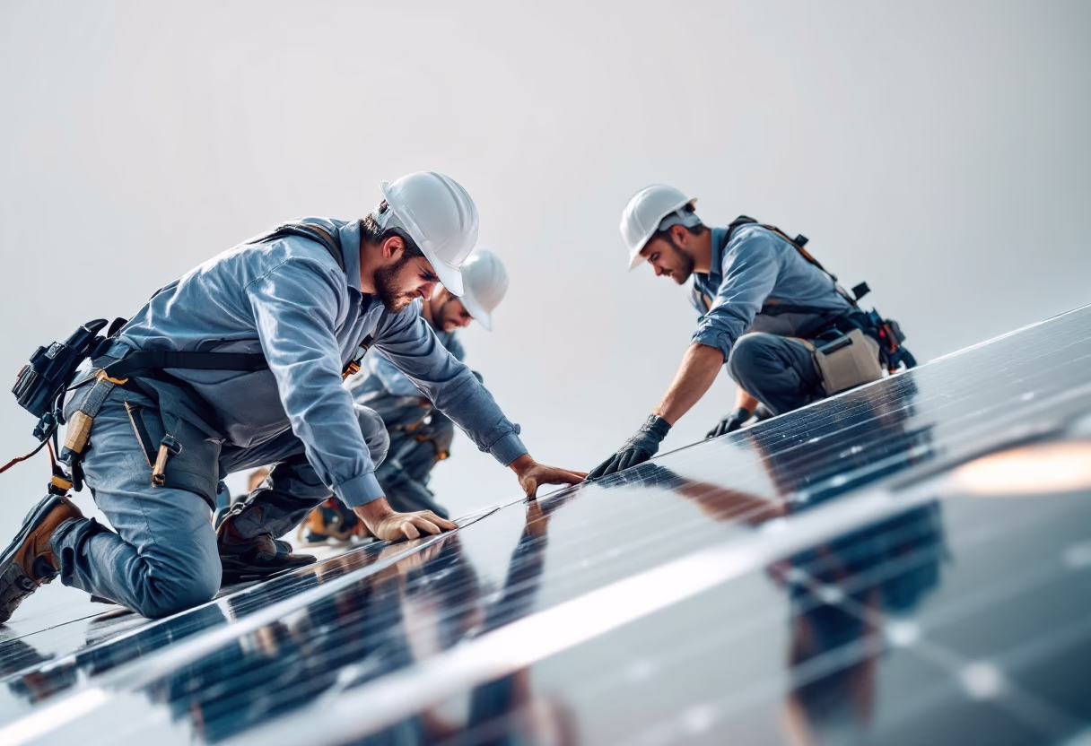 image of solar panels installation