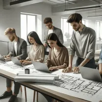 People working