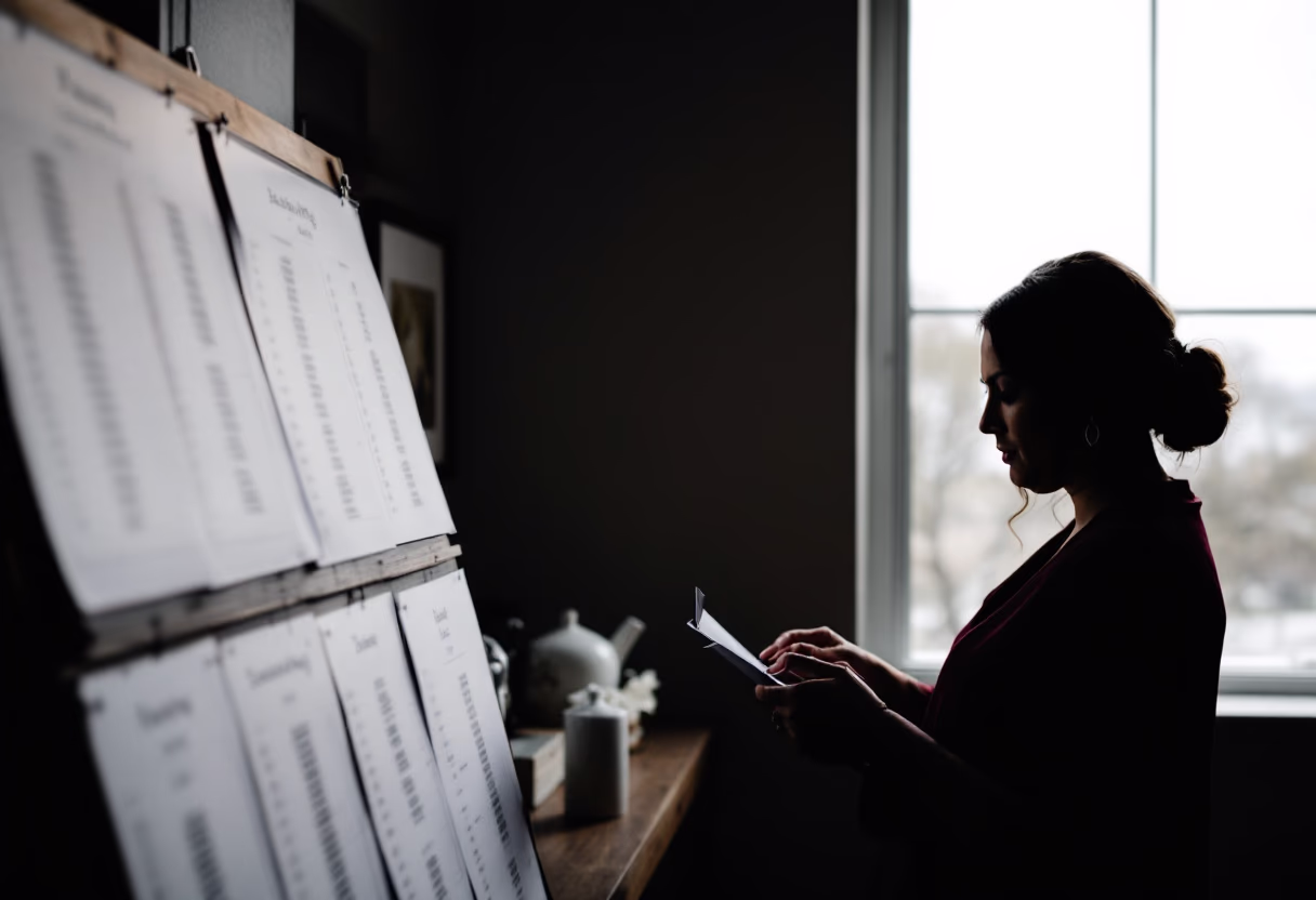 image of a wedding planner in action