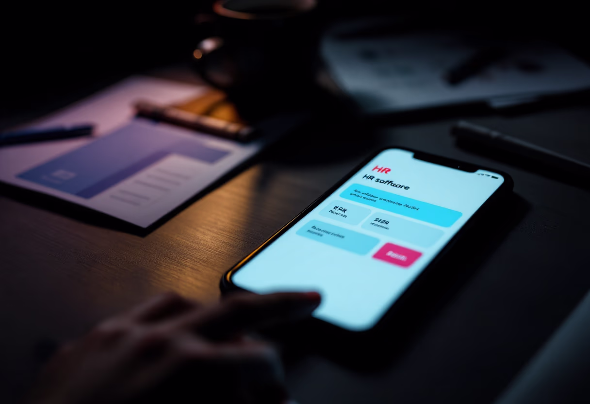 interface image of employee interacting with hr software