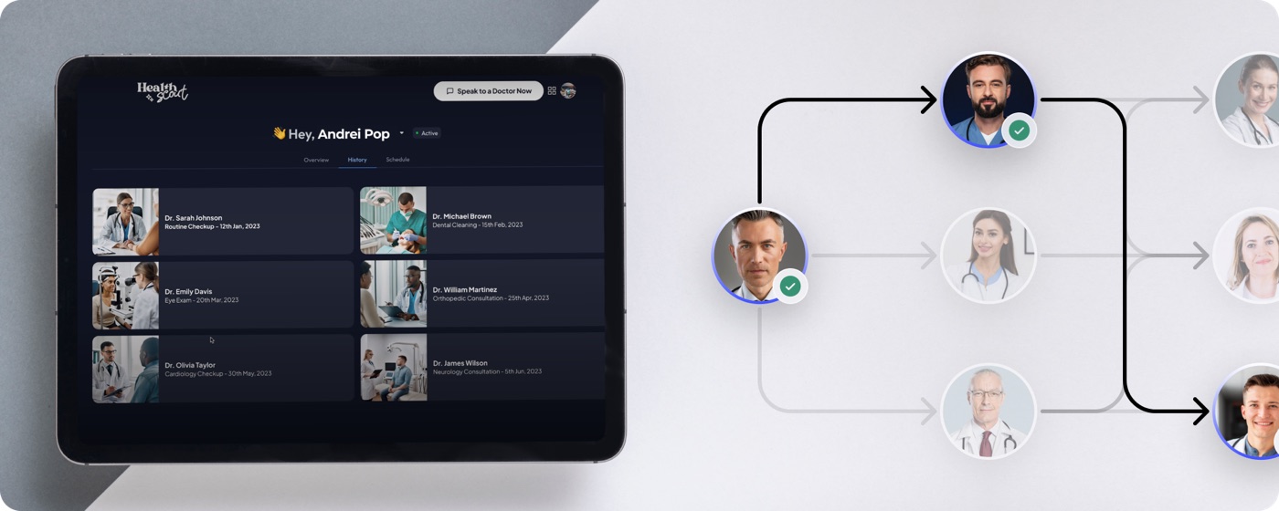 HealthScout specialist matching dashboard