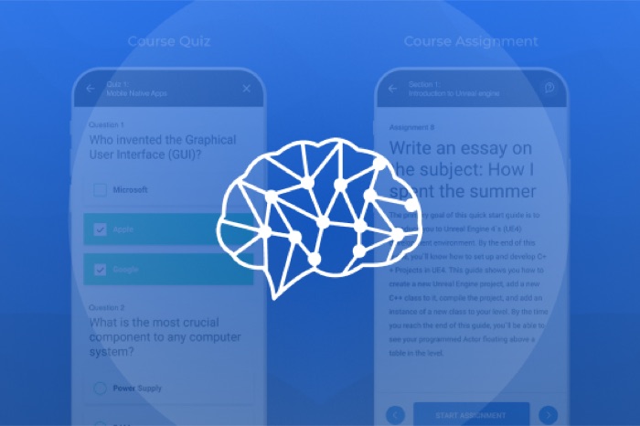 FeedMyMind course quiz and assignment screens