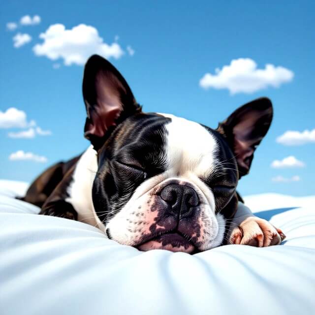 Cute dog taking a nap