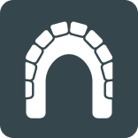 A stylized icon of a stone archway or tunnel entrance.