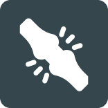 Broken bone icon, potentially representing a need for dental implants. 