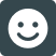 Smiley face icon representing satisfaction with dental implants. 