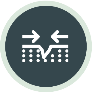 An icon depicting bone regeneration or tissue integration around a dental implant.