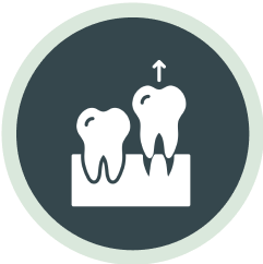 Implants Dental icon showing teeth and gums.
