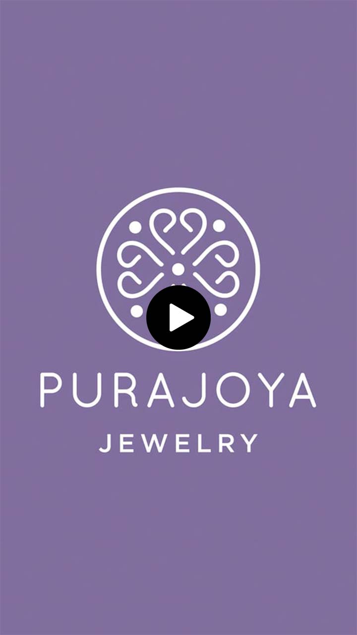Purple background with white circular logo and text that reads 'PURAOYA JEWELRY' with a black play button overlay in the center.