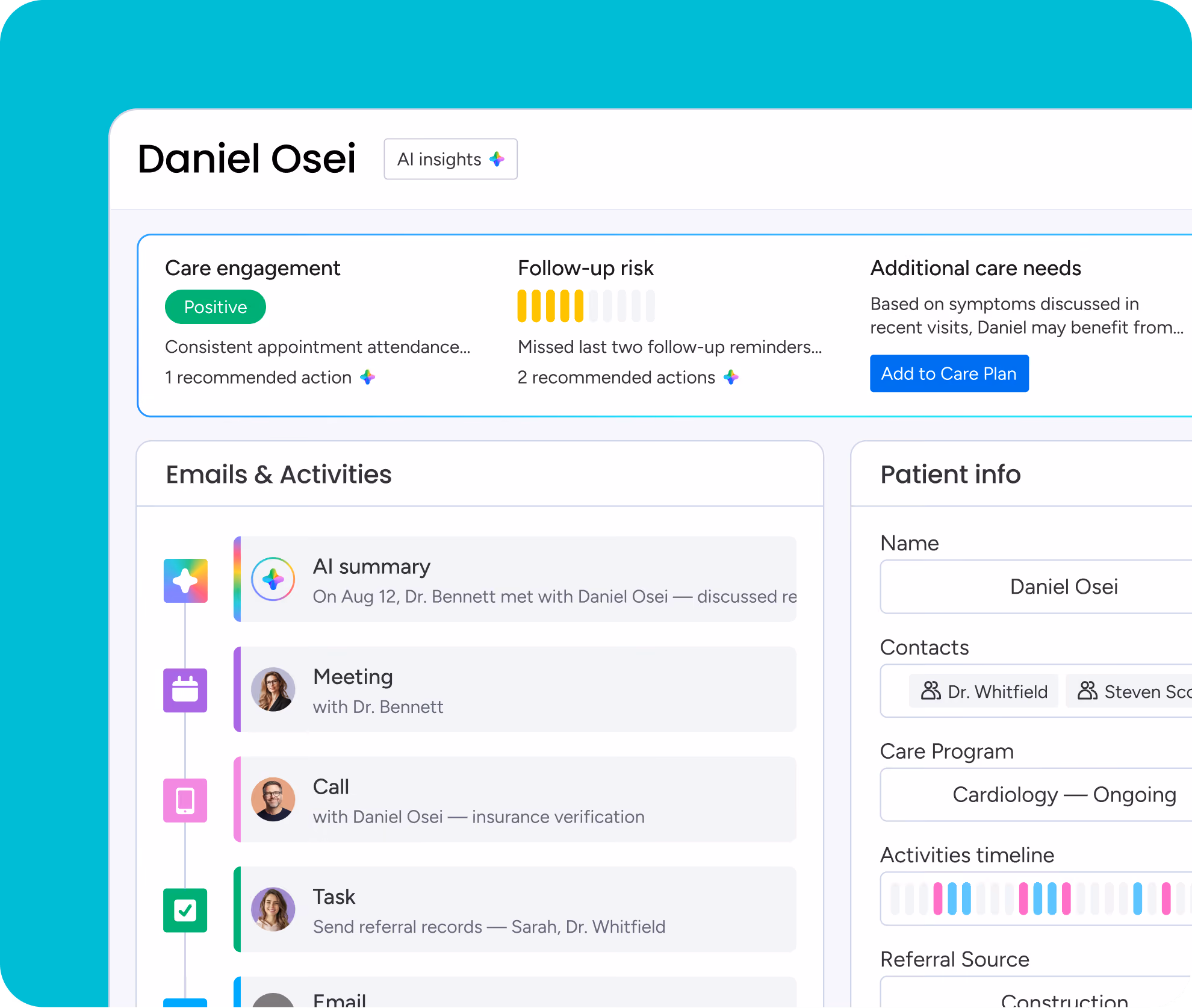 Automate patient outreach with AI agents
