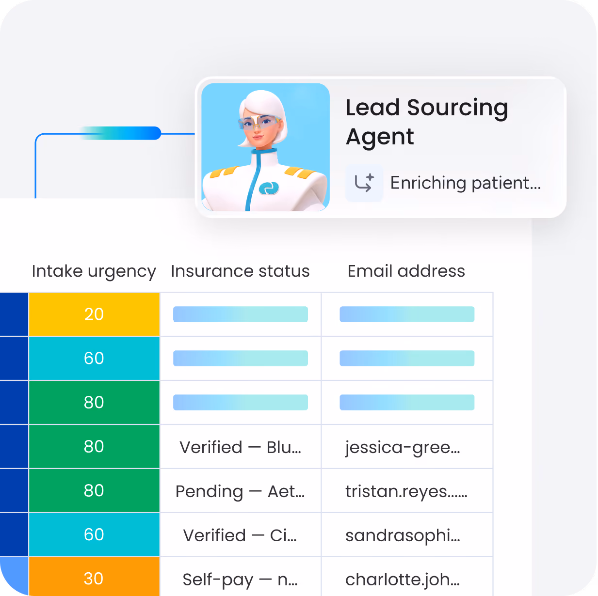 Lead sourcing agent to record every patient automatically with AI