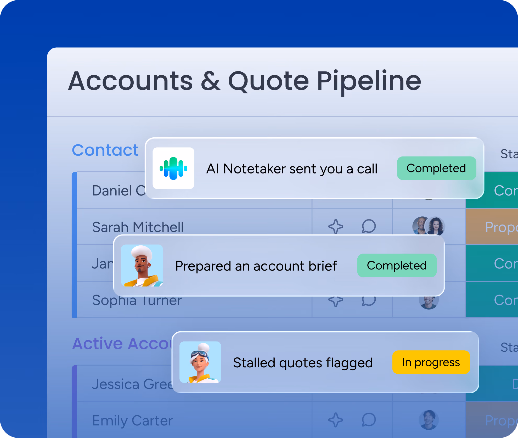 Accounts & Quote Pipeline for manufacturing sales process with AI