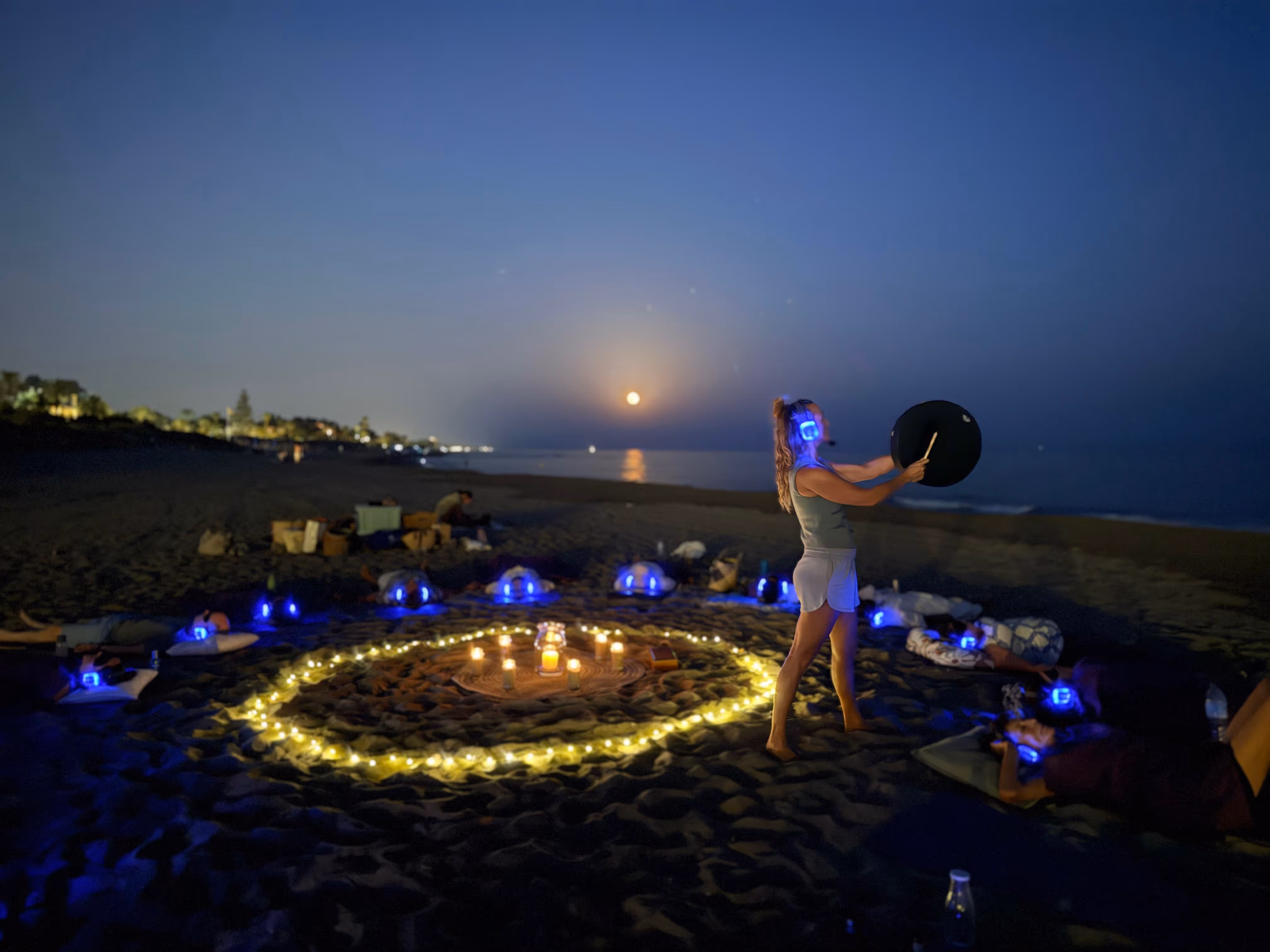 outdoor yoga by a tranquil lake