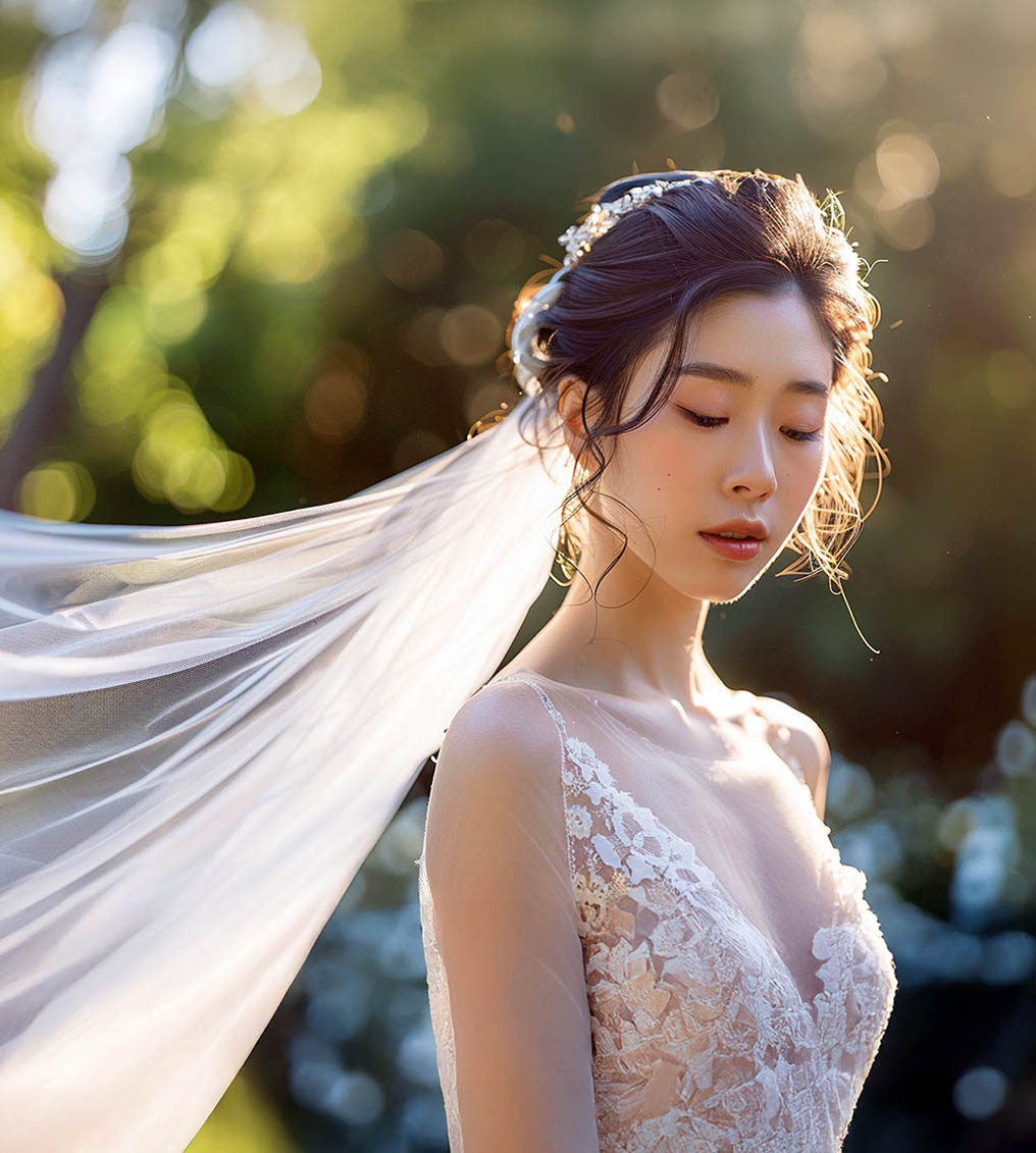 Portrait of a woman with wavy brown hair, bold brown lipstick, and shimmery gold eye makeup wearing an off-shoulder black top.