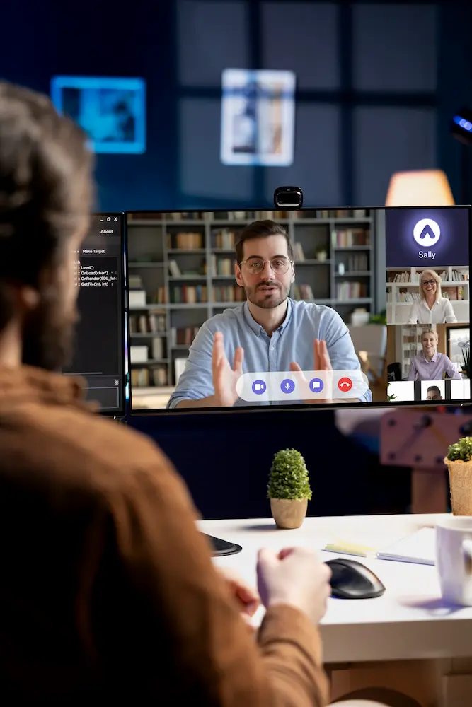 Software-Entwickler im Online-Meeting