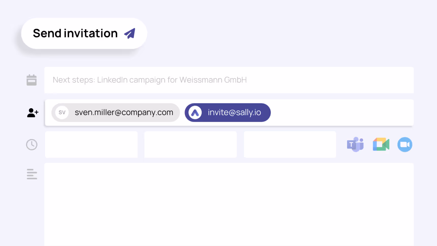 Sally AI in einen Termin via Email einladen