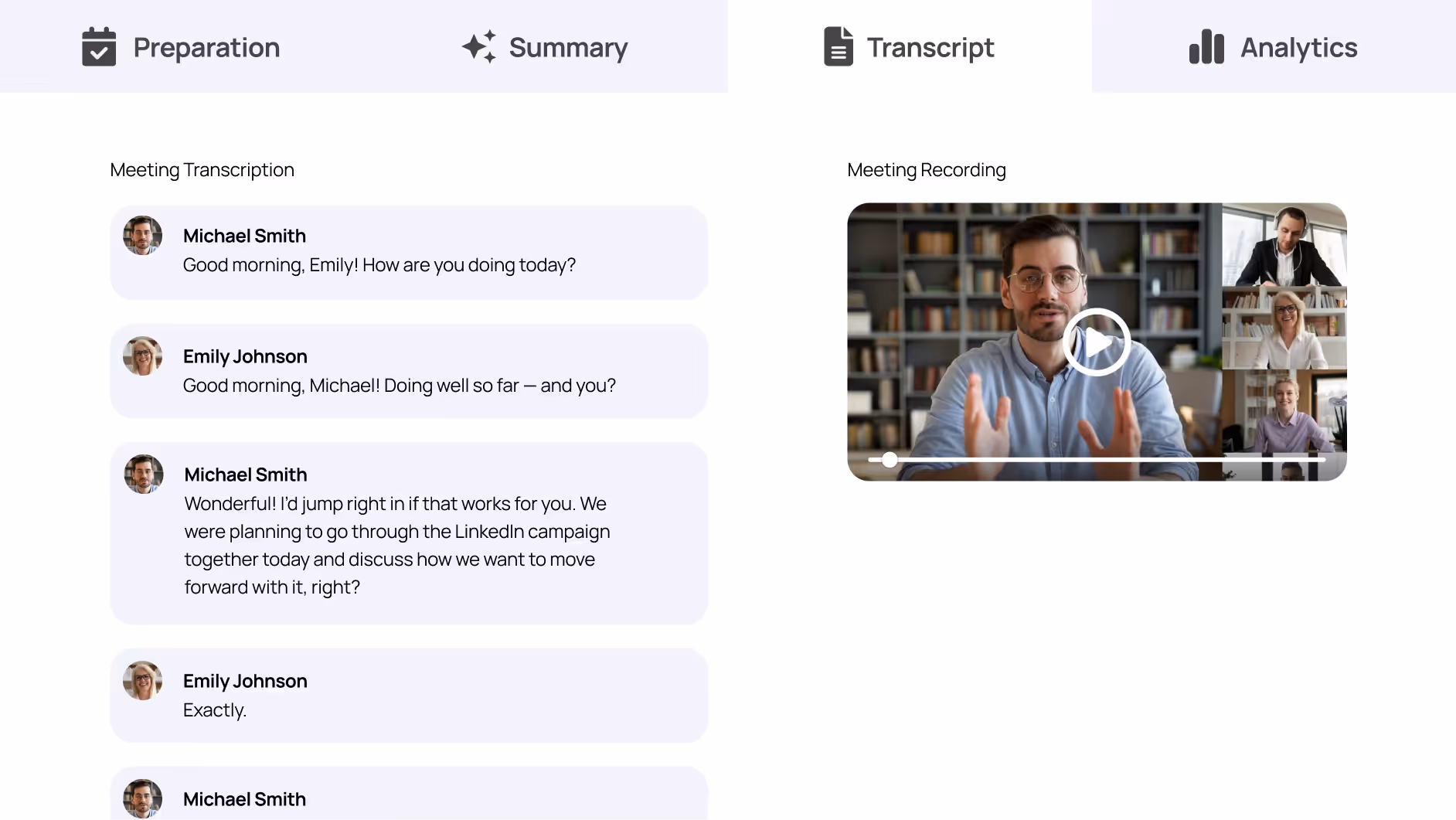 Sally AI transcribes your online meeting