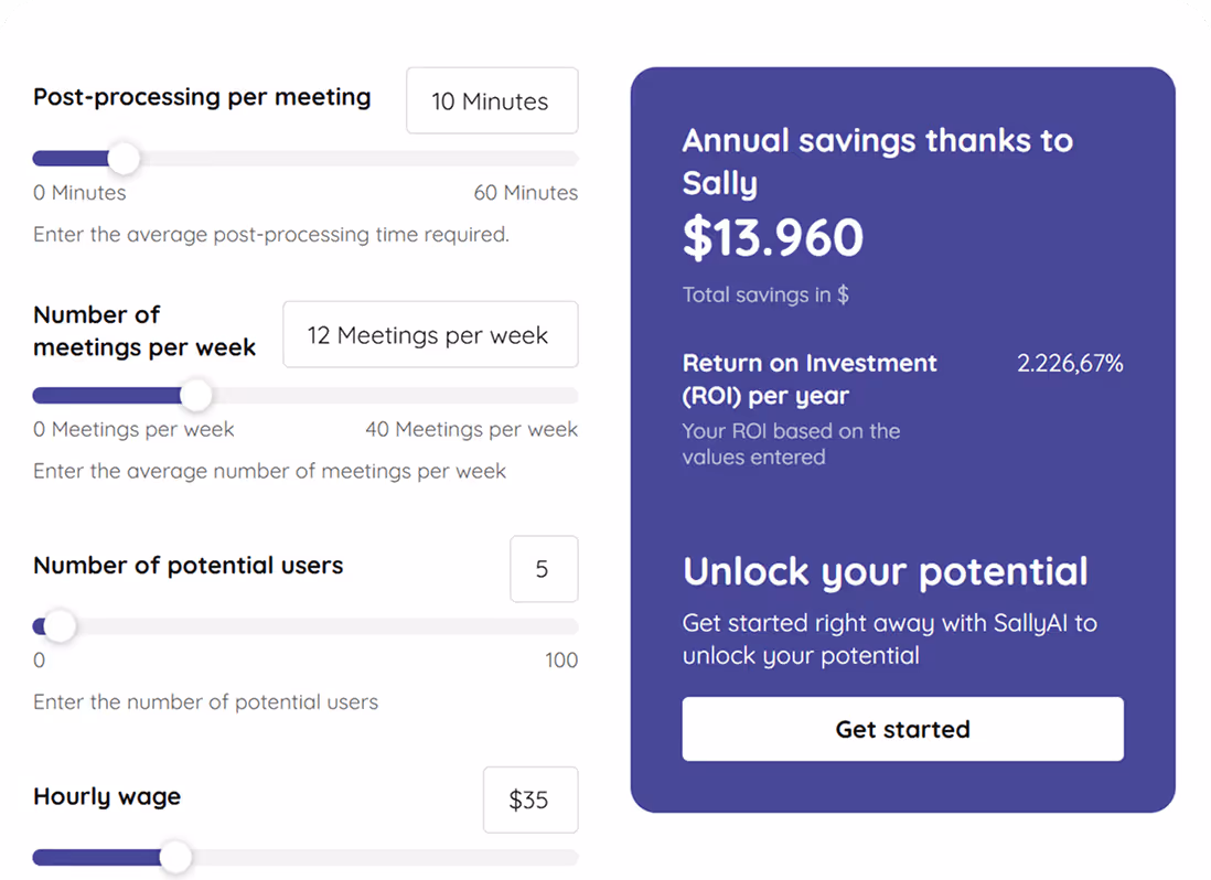 Meeting mit Sally KI - Funktioniert mit Teams, Google meet und Zoom