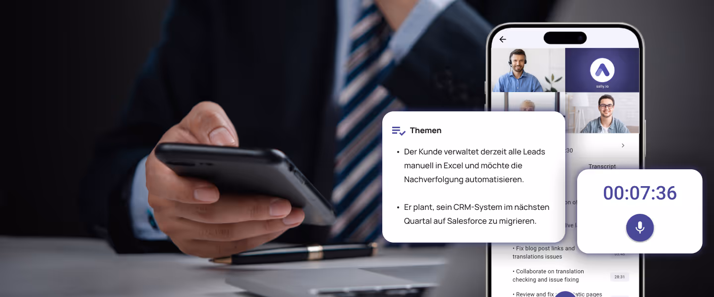 Audio to text transcription with Sally AI