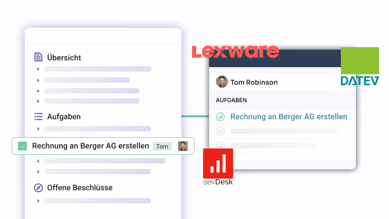 meeting erkenntnisse aus sally ai direkt in datev, lexware und sevdesk übermitteln - Bildvorschau