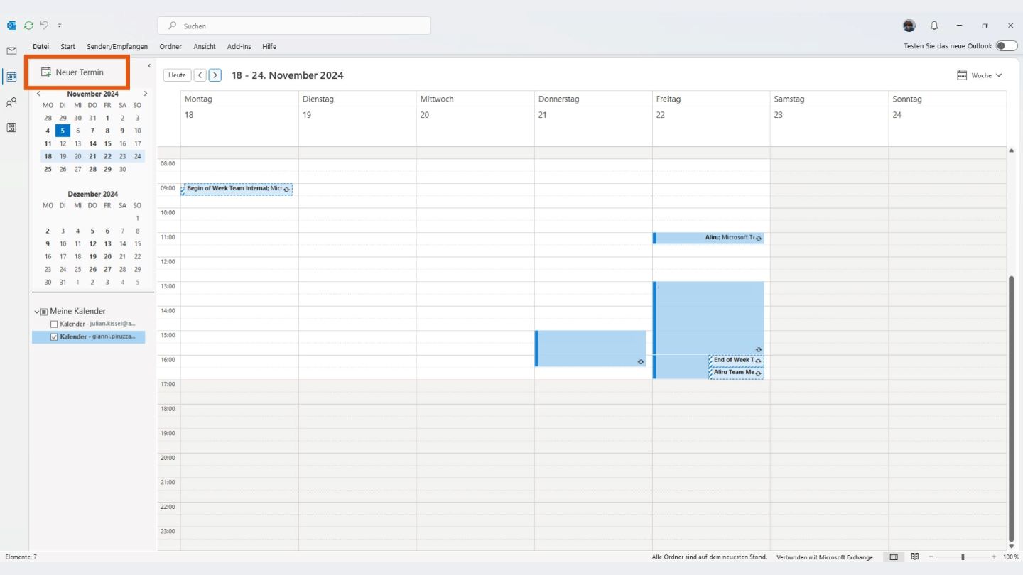 Outlook create new appointment