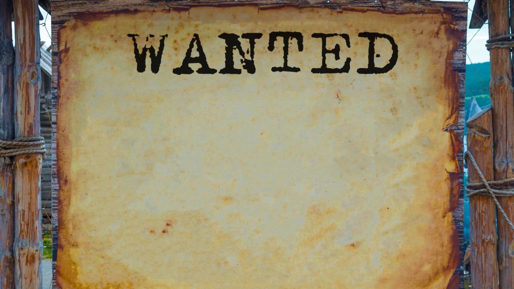 MS Teams Hintergrund - Wanted Plakat
