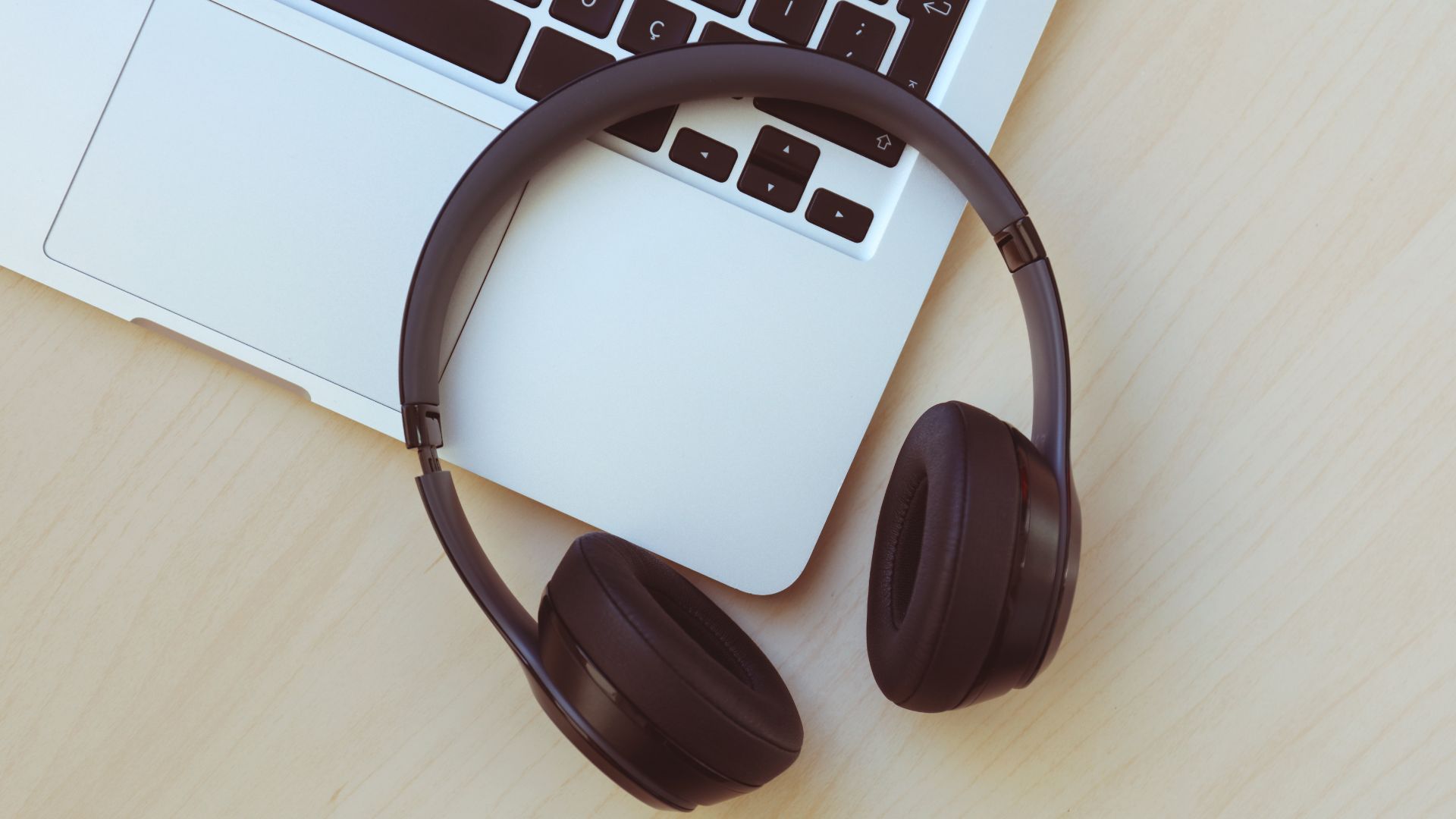 Headphones on a Laptop