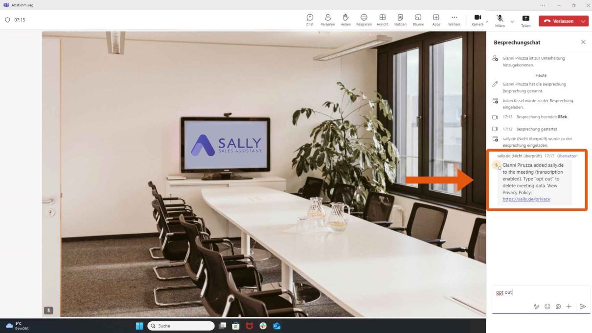 Sally AI Transkription DSGVO