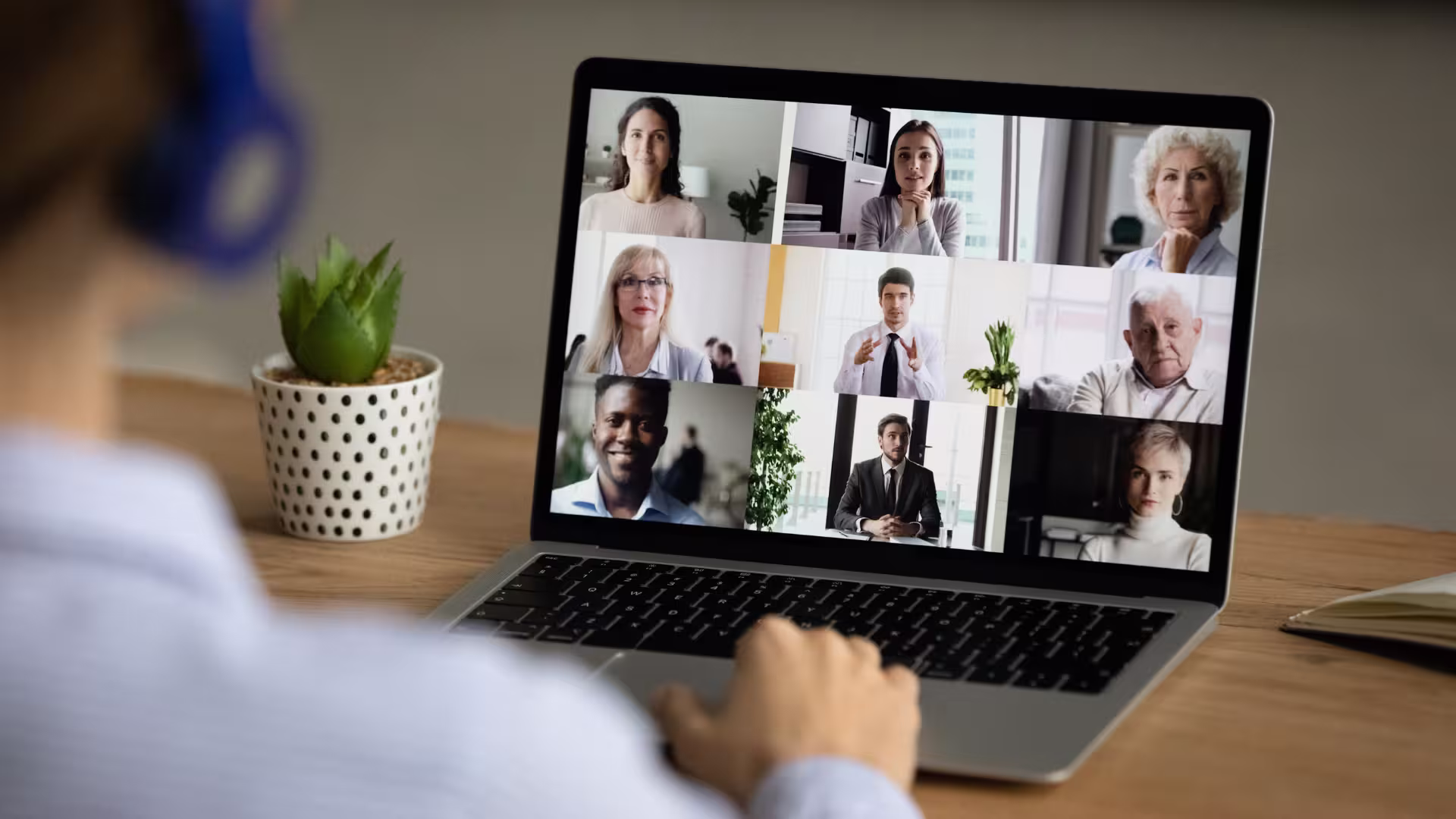 Online Meeting on a Laptop