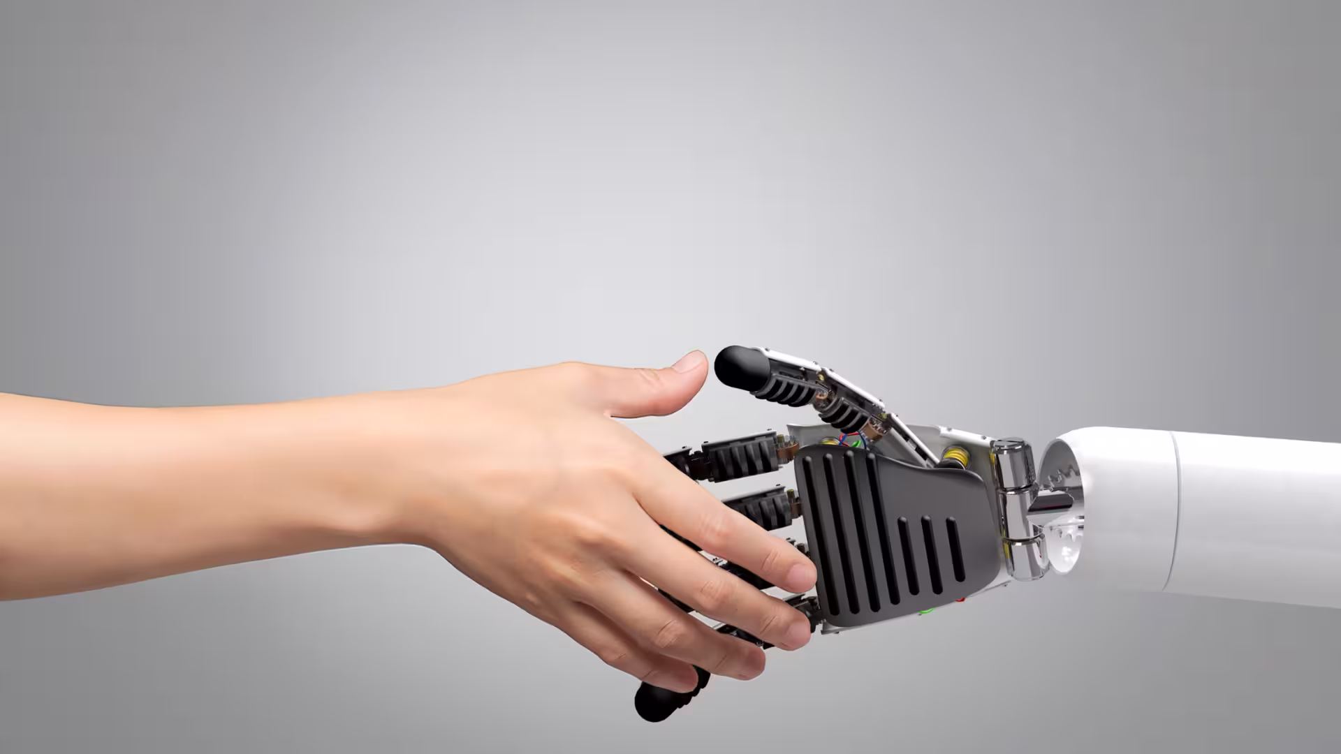 Person and Machine shake hands