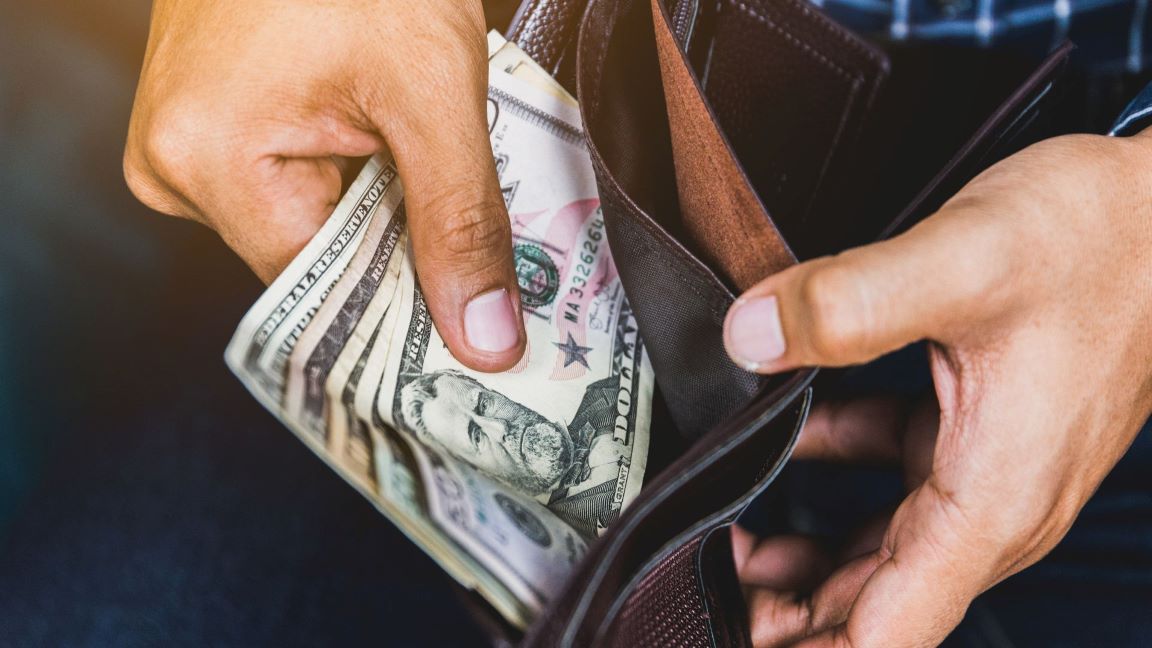 money in a purse