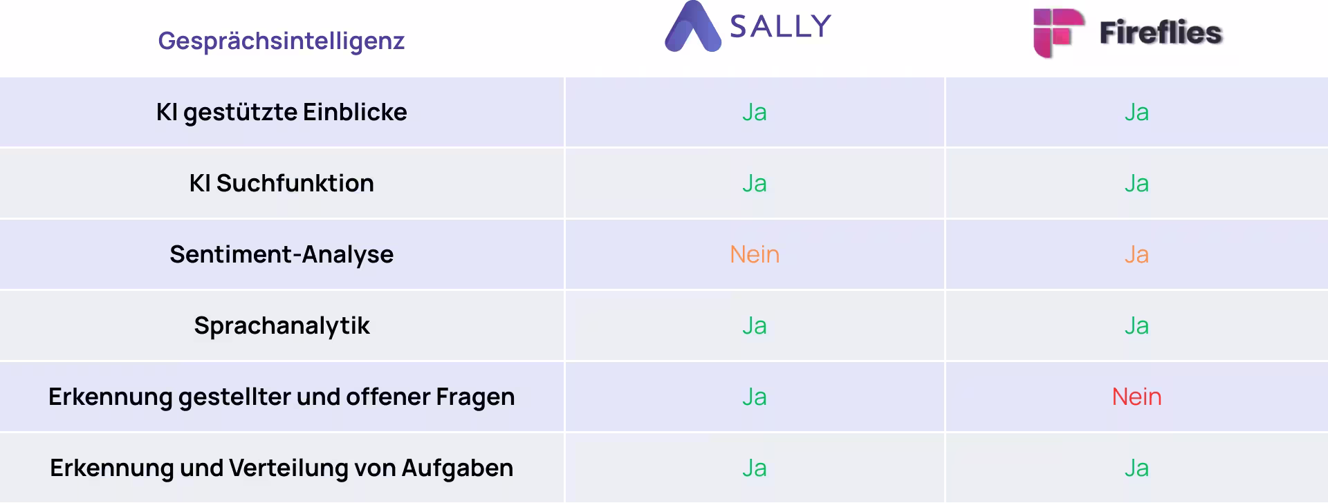 Fireflies.ai Ersatz Sally Gesprächsintelligenz