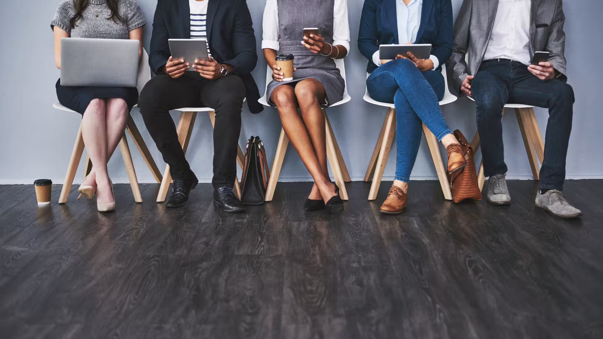 5 candidates waiting for the job interview