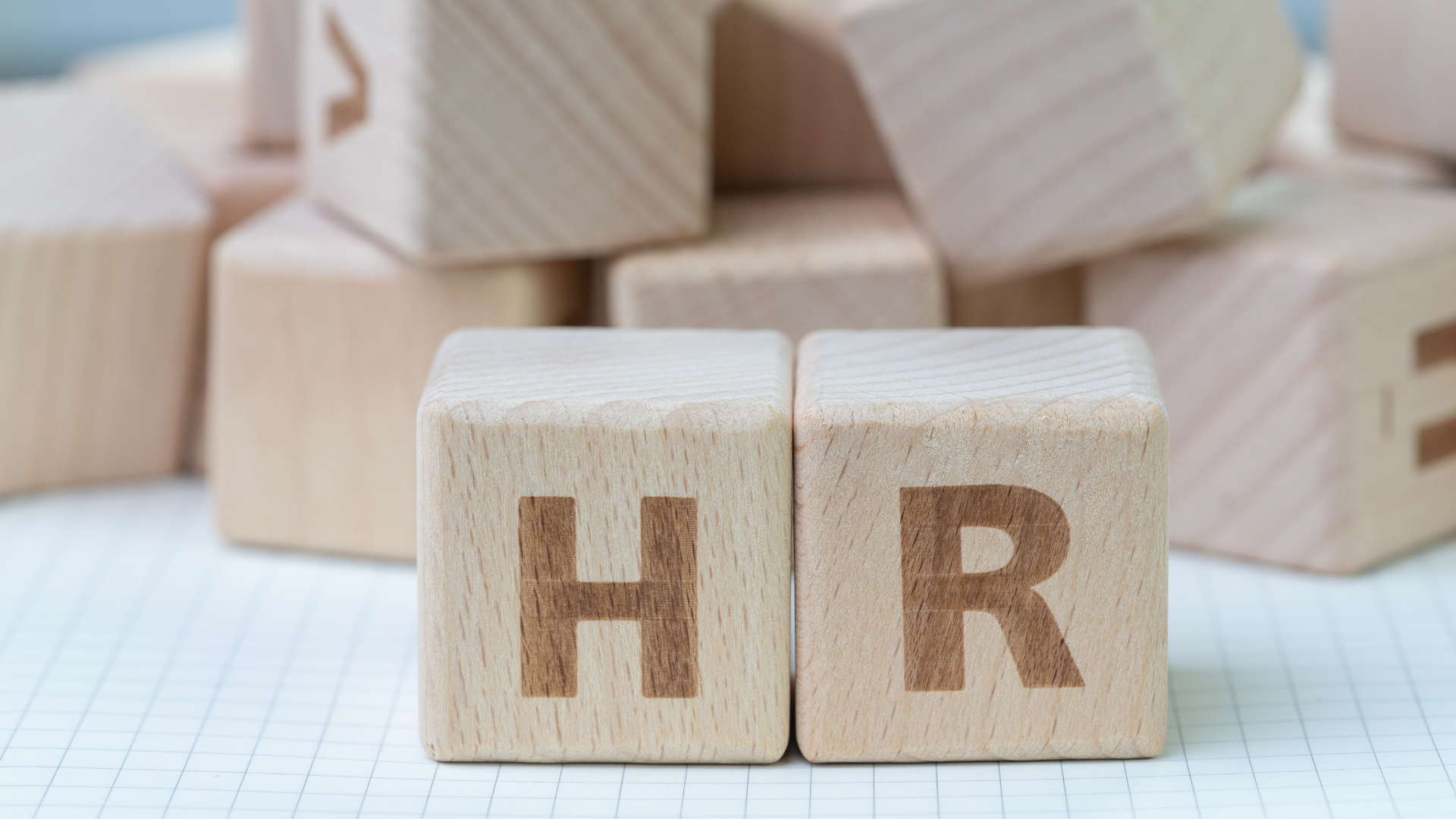 HR written on wooden bricks