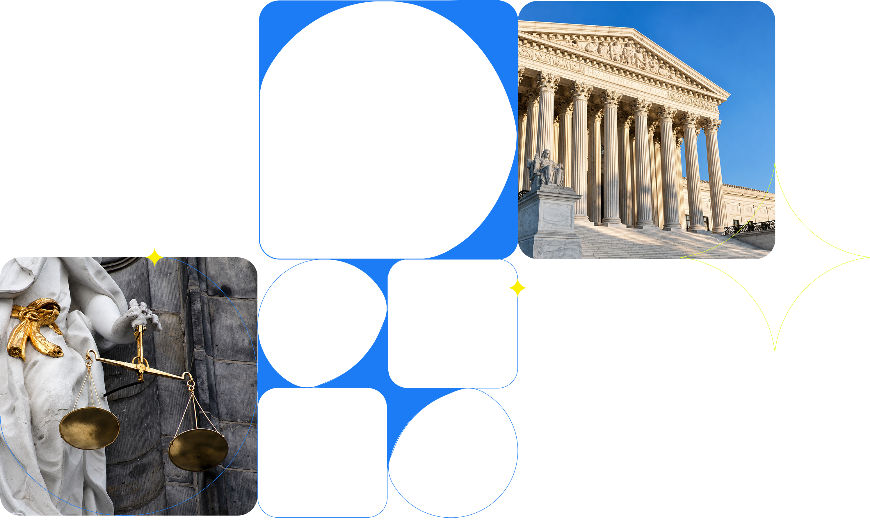 Courthouse and scales of justice illustration