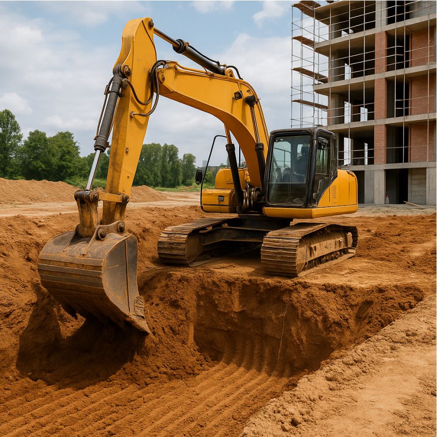 Maquinaria excavando para obra