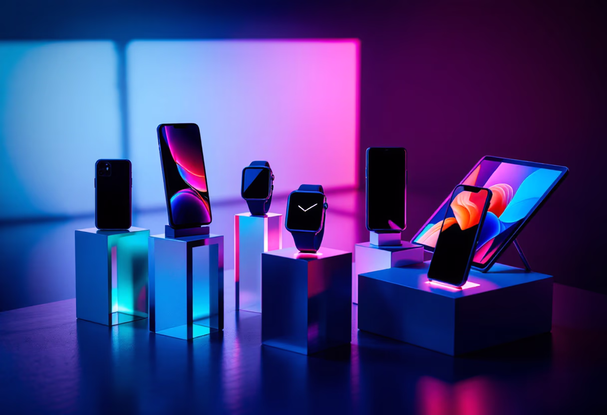 image of popular tech gadgets display